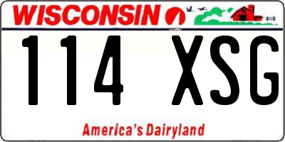 WI license plate 114XSG