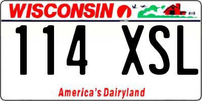 WI license plate 114XSL