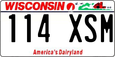 WI license plate 114XSM