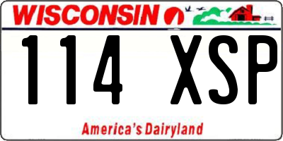 WI license plate 114XSP