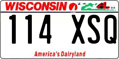 WI license plate 114XSQ