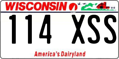 WI license plate 114XSS