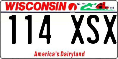 WI license plate 114XSX