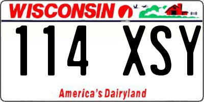 WI license plate 114XSY