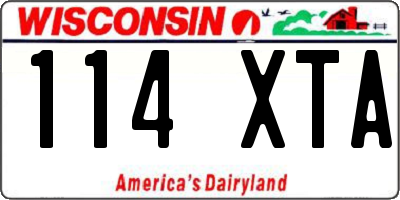 WI license plate 114XTA