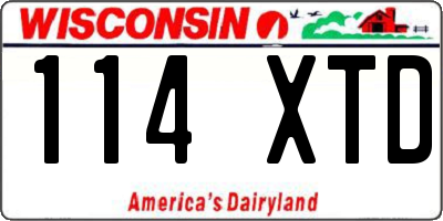 WI license plate 114XTD