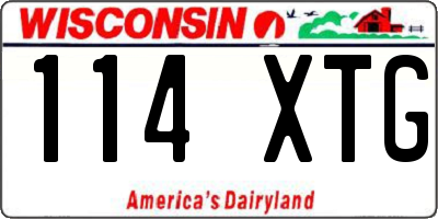 WI license plate 114XTG
