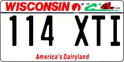 WI license plate 114XTI