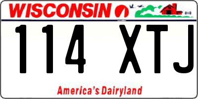 WI license plate 114XTJ