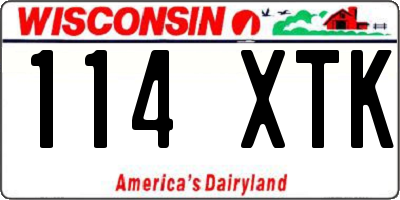 WI license plate 114XTK