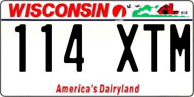 WI license plate 114XTM