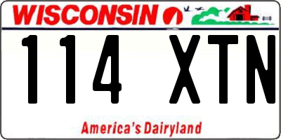 WI license plate 114XTN