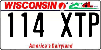 WI license plate 114XTP