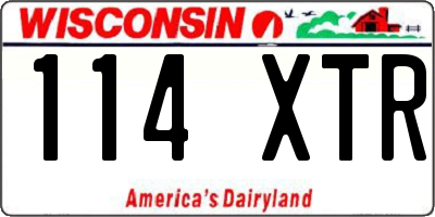 WI license plate 114XTR