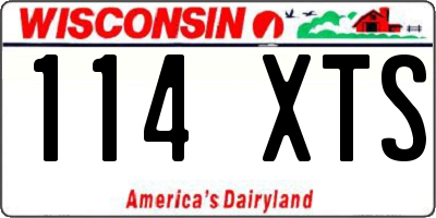 WI license plate 114XTS