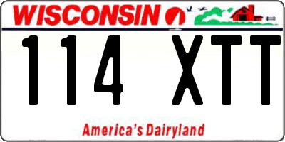 WI license plate 114XTT