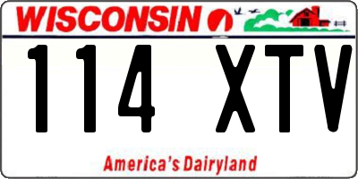 WI license plate 114XTV