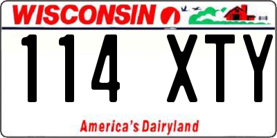 WI license plate 114XTY