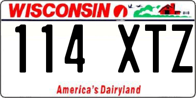 WI license plate 114XTZ