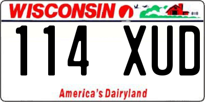 WI license plate 114XUD