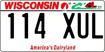 WI license plate 114XUL