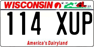 WI license plate 114XUP