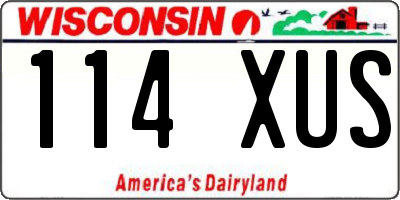 WI license plate 114XUS
