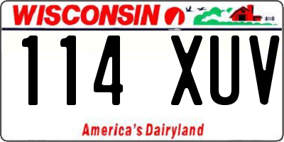 WI license plate 114XUV