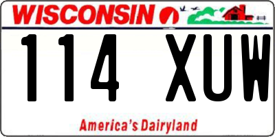 WI license plate 114XUW