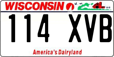 WI license plate 114XVB