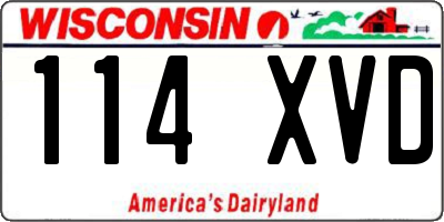 WI license plate 114XVD