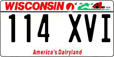 WI license plate 114XVI