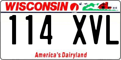 WI license plate 114XVL
