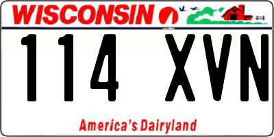 WI license plate 114XVN
