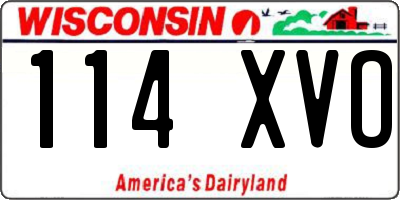 WI license plate 114XVO
