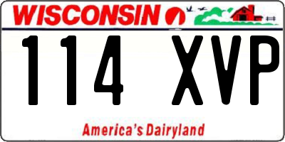 WI license plate 114XVP