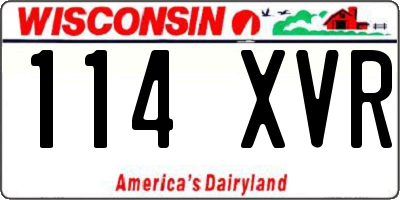 WI license plate 114XVR