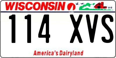 WI license plate 114XVS