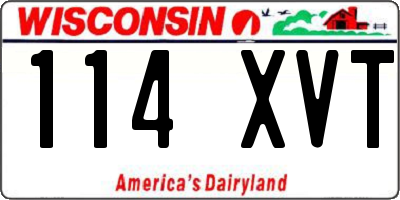 WI license plate 114XVT
