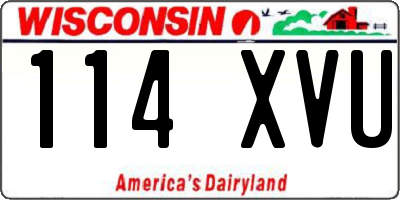 WI license plate 114XVU