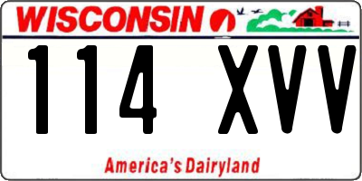 WI license plate 114XVV