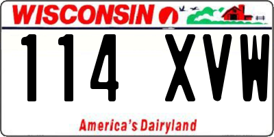 WI license plate 114XVW