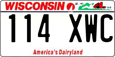 WI license plate 114XWC