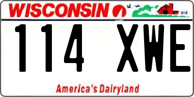WI license plate 114XWE