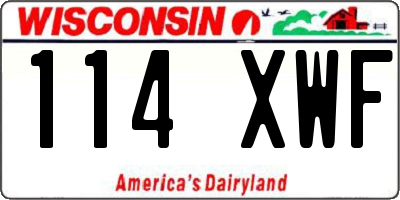 WI license plate 114XWF