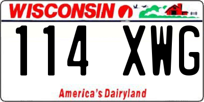 WI license plate 114XWG