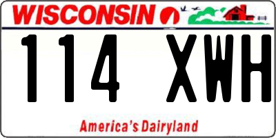 WI license plate 114XWH