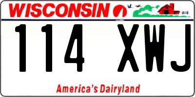 WI license plate 114XWJ