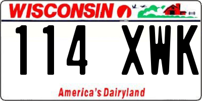 WI license plate 114XWK