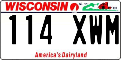 WI license plate 114XWM